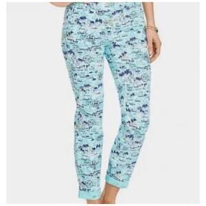 Talbots size 14 Mid Rise the weekend chino pants Ankle toile beach‎ resort blue